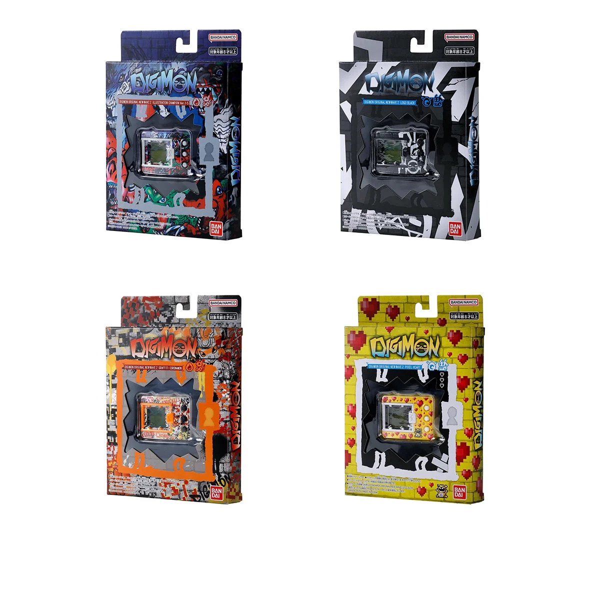 bandai-digimon-digivice-original-new-wave-2-logo-black-raising-device-graffiti-love-champion-electronic-pet-in-stock