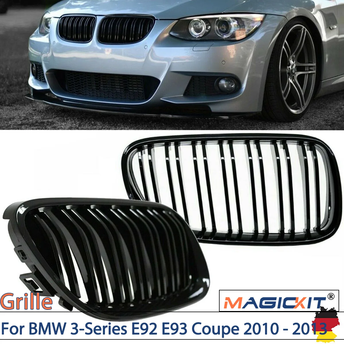 Front Bumper Kidney Sport Grills Grille For BMW 3-Series E92 E93 Coupe 2010 - 2013 Facelift Car Accessories Replacement Part