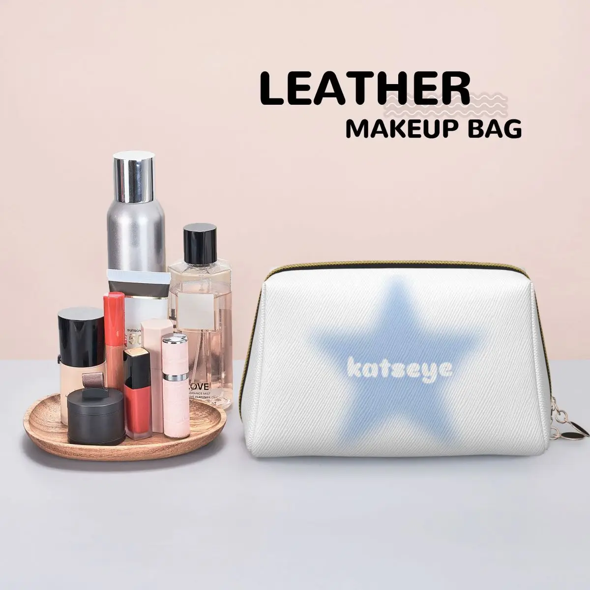 KATEYE Kpop Group Women Cosmetic Bag Travel Makeup Organizer Pouch Toiletry Storage Dopp Kit Case