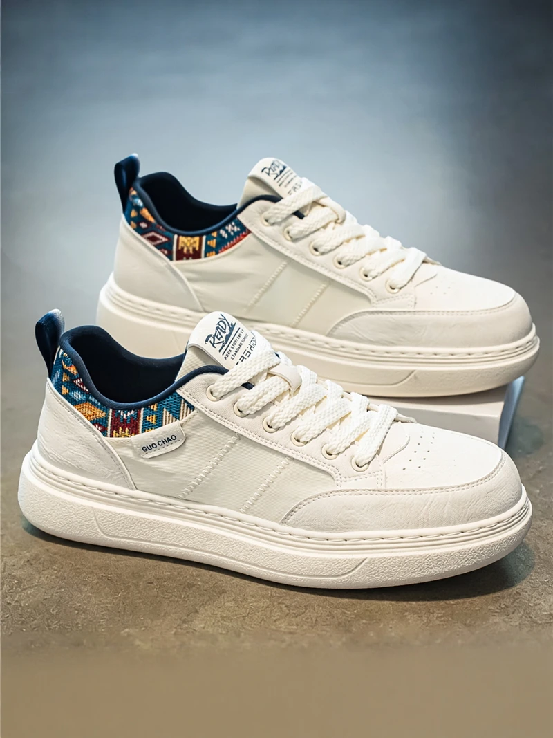 Men's Casual Canvas Shoes Ice Silk Sports Sneakers Thick Bottom Platform Slip-On Loafers Breathable Mesh Lined Versatile Fall