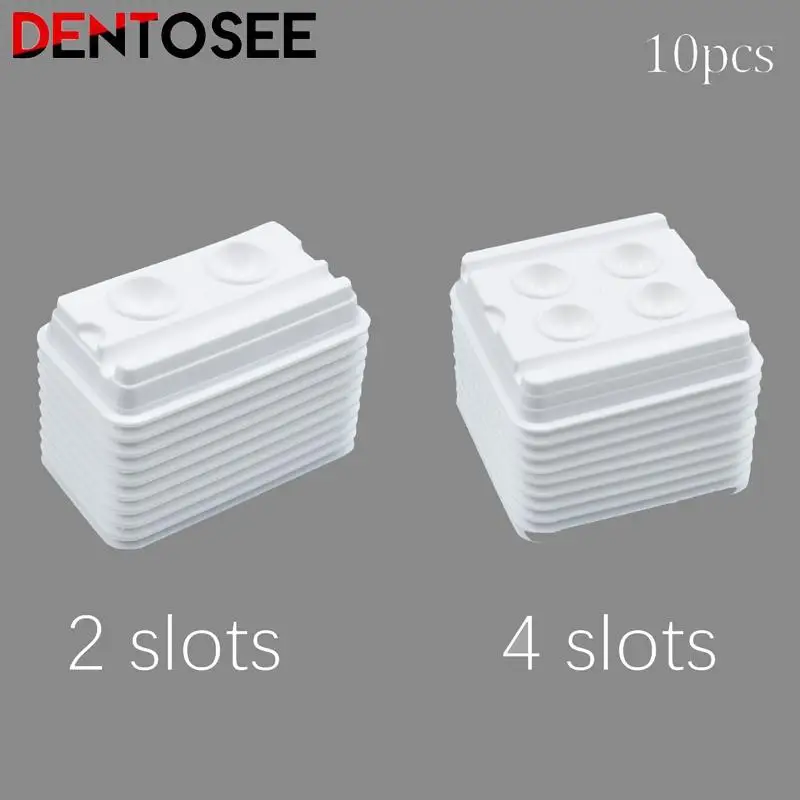 10Pcs Disposable Denture Processing Mixing Trays 2/4 Slots Mixing Wells White Medical Palette Dental Supply