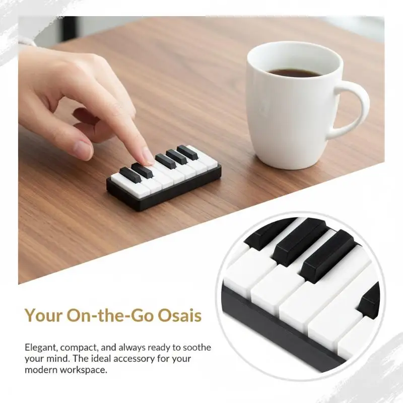 Press Type Piano Keyboard Clicker 3D Printed Non-Toxic PLA Fidget Toy for Kids Anxiety Relief Portable Travel Play