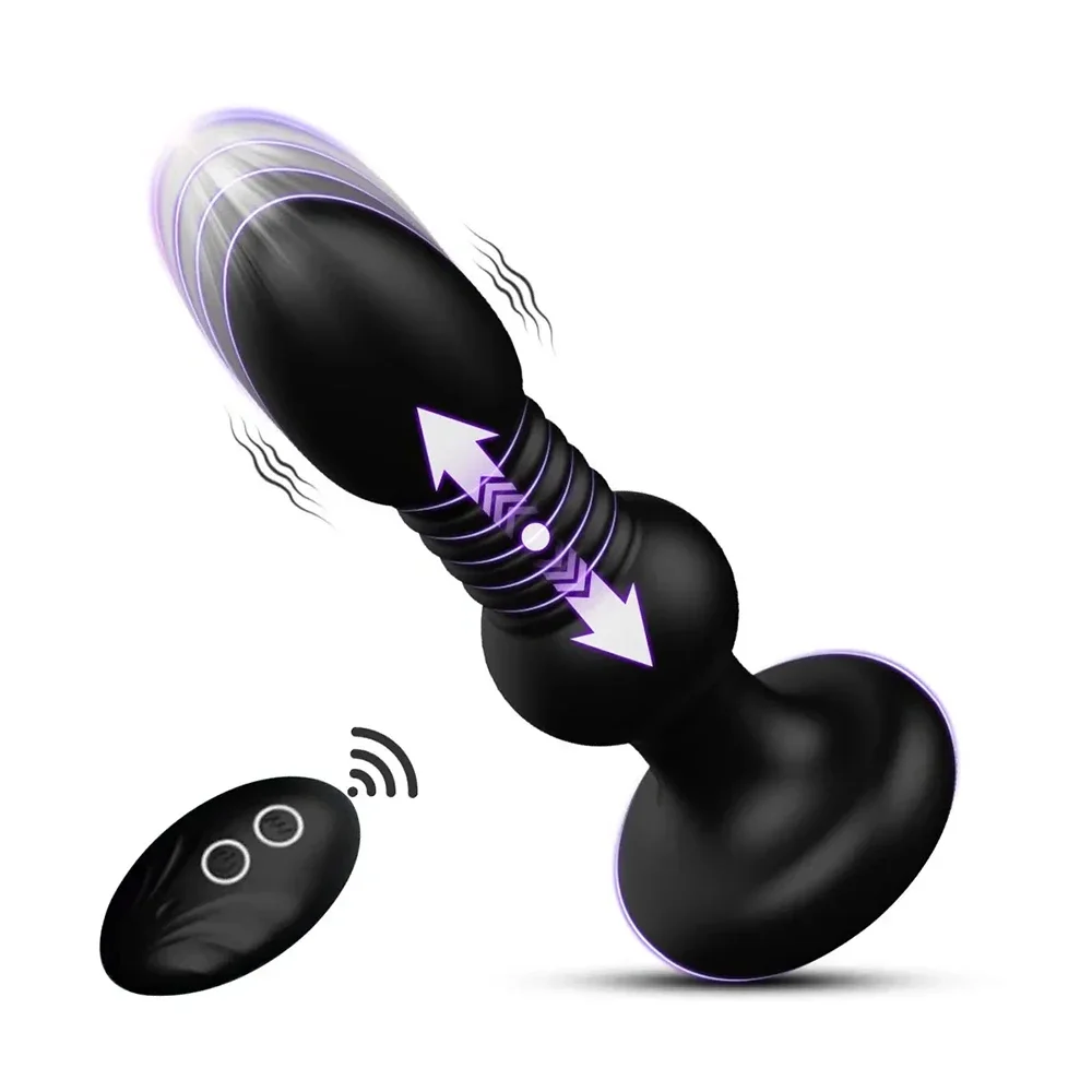 Telescopic Vibrating Butt Plug Anal Vibrator Wireless Remote Sex Toys for Women Ass Anal Dildo Prostate Massager Men and Female