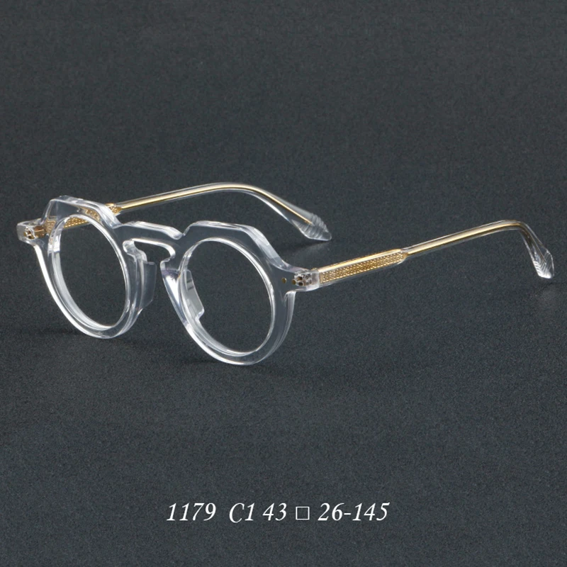 Niche literary glasses frame men and women retro round personality optical prescription myopia lenses fashion round face