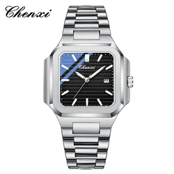 2025 New Man Watches Luxury Fashion Square Men's Quartz Watch Calendar Luminous Waterproof Stainless Steel High Quality Clock
