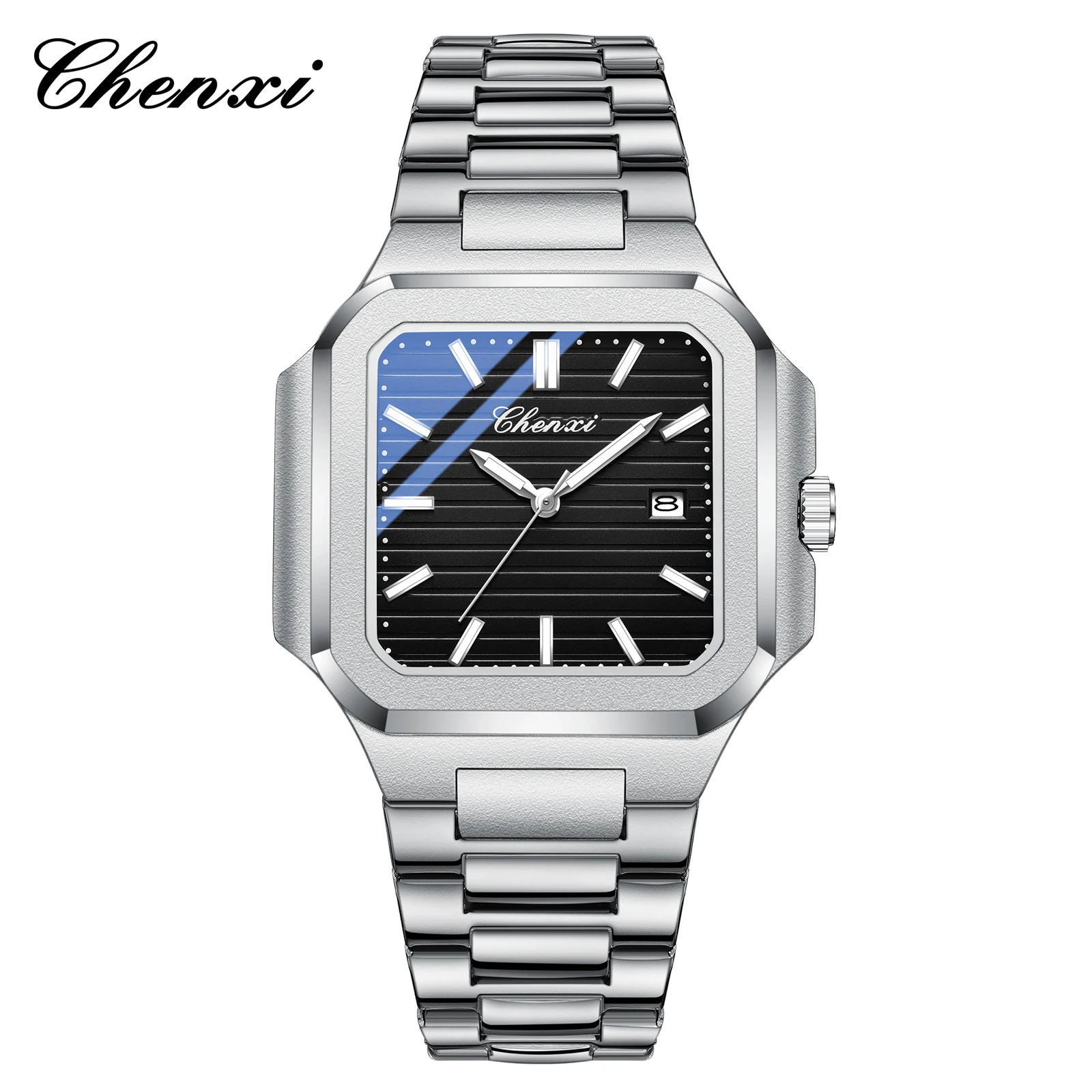 2025 New Man Watches Luxury Fashion Square Men's Quartz Watch Calendar Luminous Waterproof Stainless Steel High Quality Clock