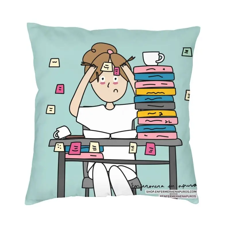 Luxury Enfermera En Apuros Nurse Medical Health Throw Pillow Cover Decoration Custom Square Cushion Cover 45x45cm Pillowcover