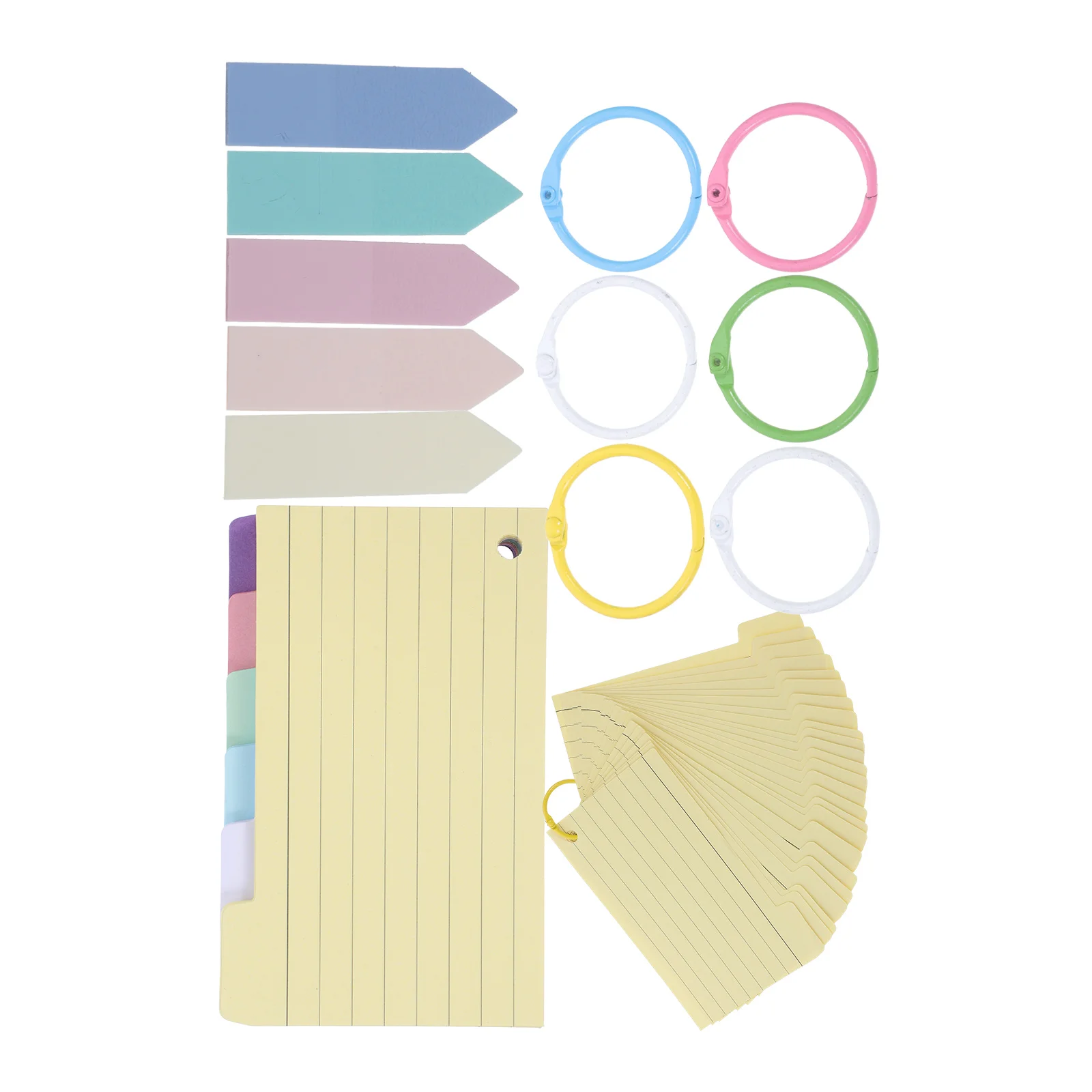 Index Card Notes Studying Essentials School Supplies Flashcards with Rings Plastic Large