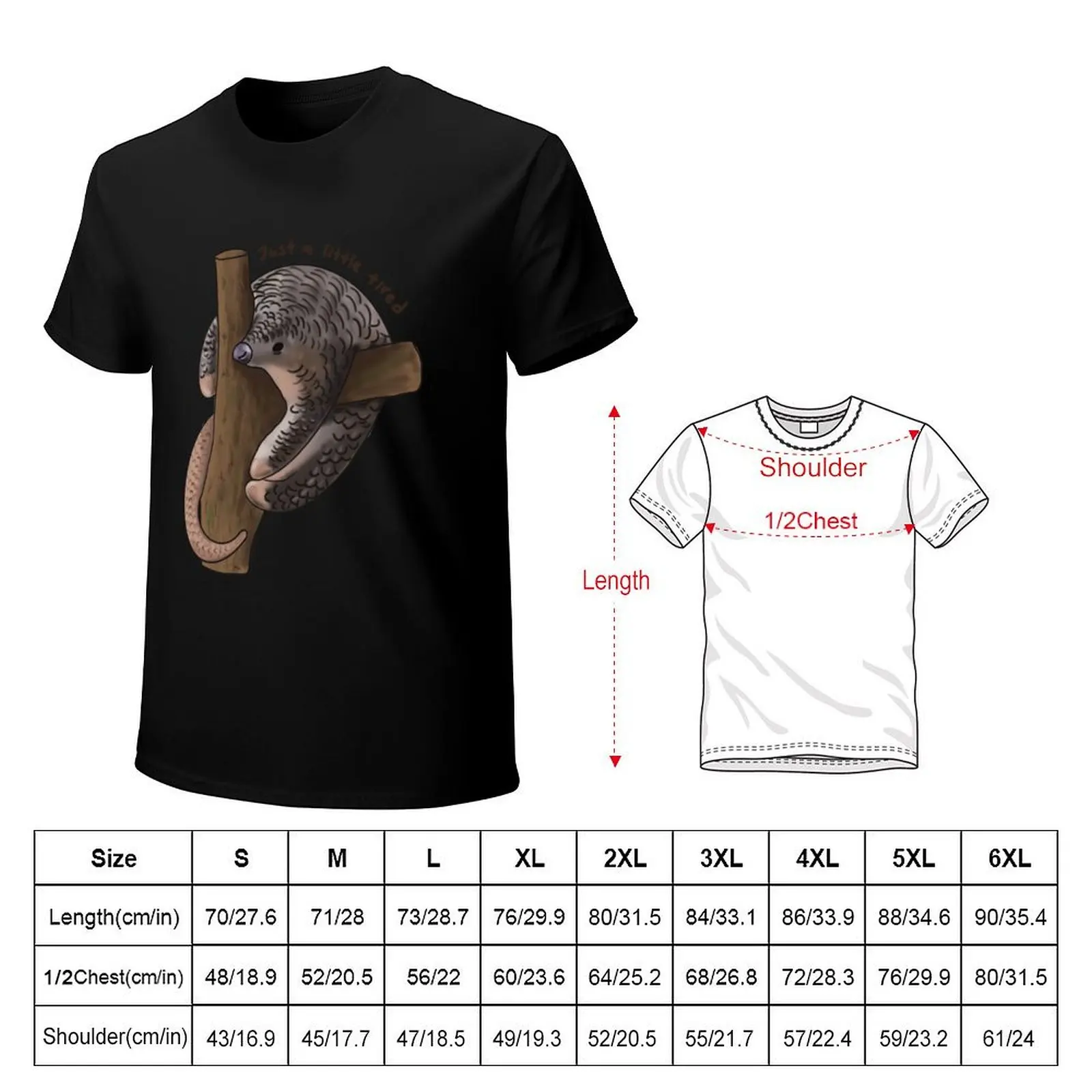 A cute but tired pangolin T-Shirt blue archive man clothes plus sizes vintage t shirts mens graphic t-shirts pack