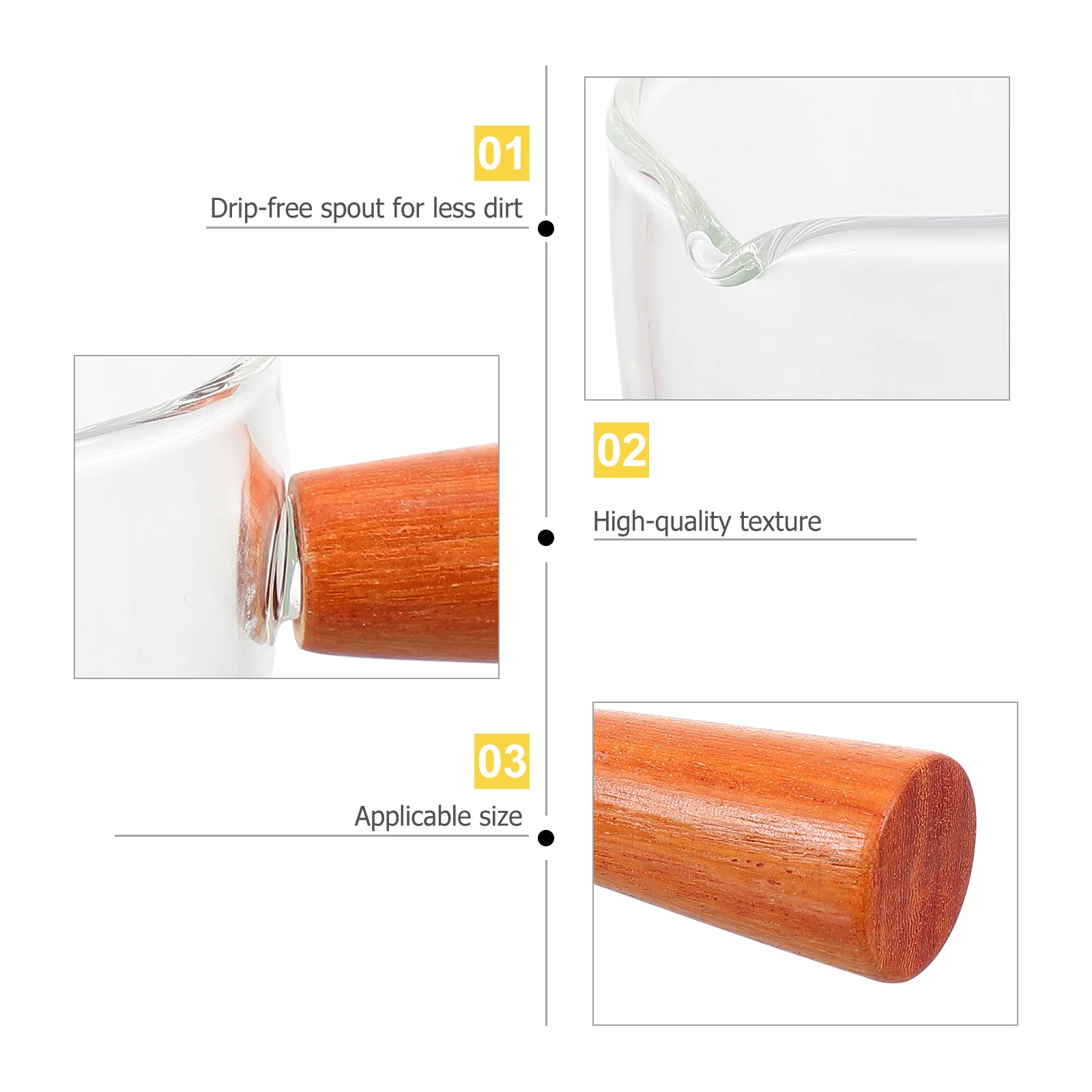 

Glass Creamer Dispenser 50Ml With Handle Spout Small Clear Pitcher For Milk Honey Jam Alcohol Yogurt Drip-Free Curve Spout Latte