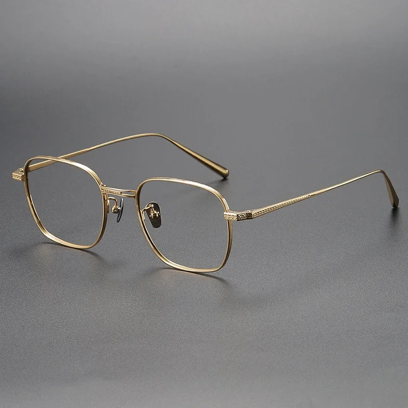 اليابانية الرجعية اليدوية النظارات الإطار N-015R قصر النظر نظارات المرأة مربع خفيفة صغيرة الرجال النظارات الضوء الأزرق النظارات