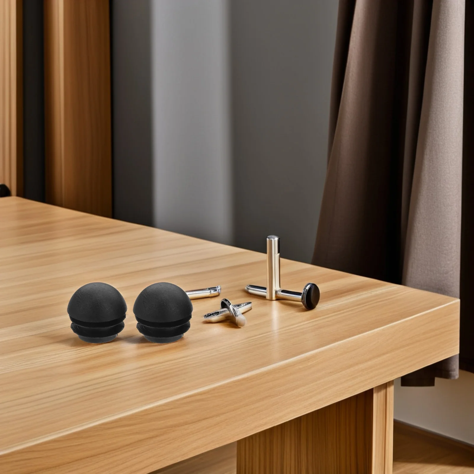 

100Pcs Black Round Plastic Tube Plugs Half Sphere End Caps Leakproof Pipe Cover for Furniture Chair Leg Protection