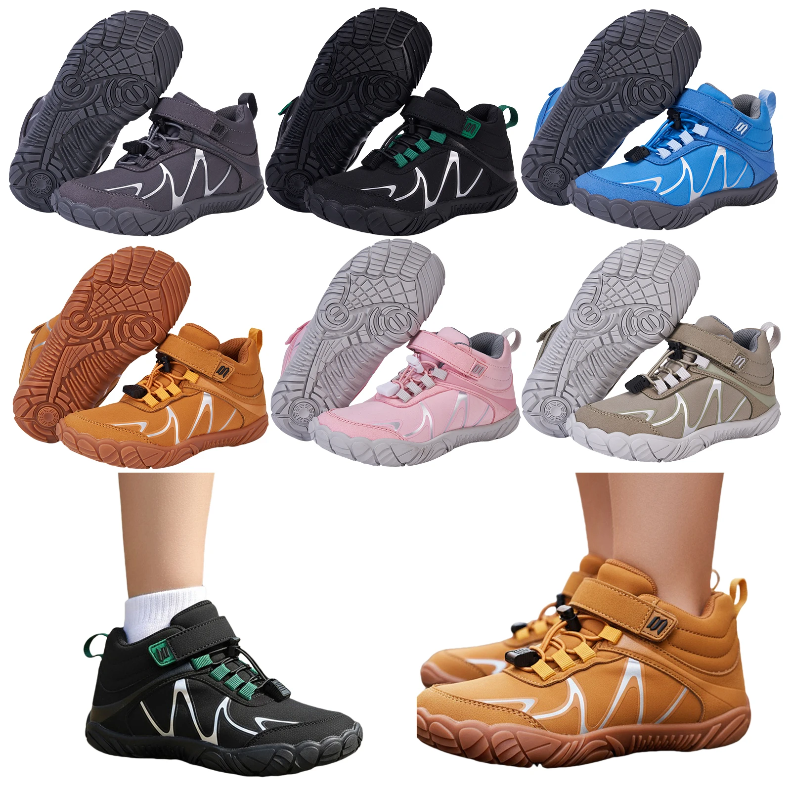 

Kids Winter Snow Boots Waterproof Barefoot Hiking Shoes Comfortable Lightweight Ankle Boots Hiking Boots for Outdoor Sports