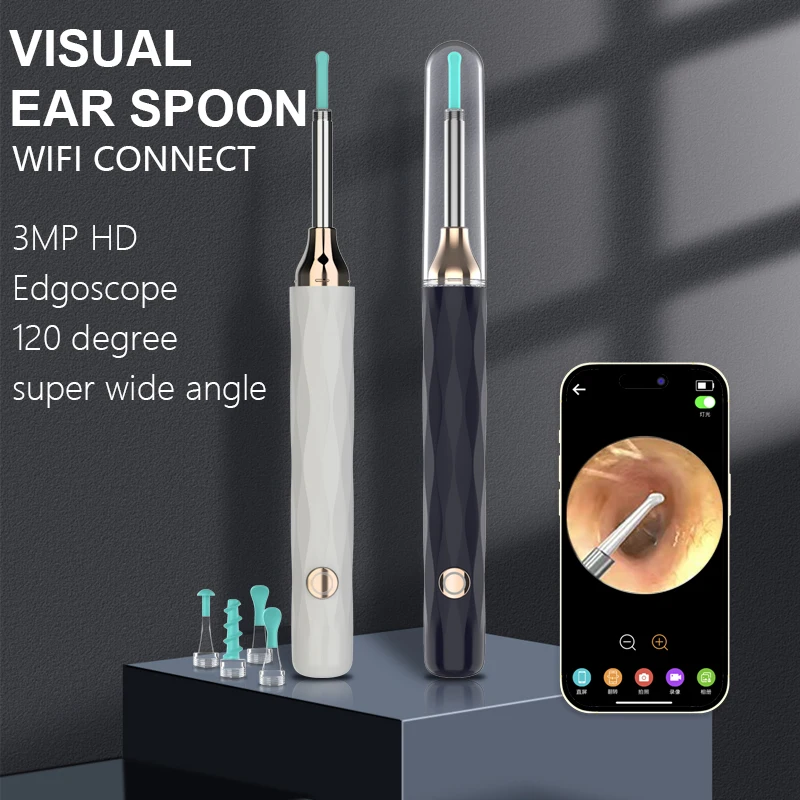 Removal tool for earwax remover of visible earspoon camera wifi otoscope endoscope