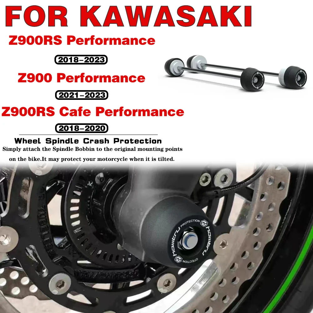 

For KAWASAKI Z900 Performance Z900RS Performance/Cafe Performance 2018 2019 2021-2023 Front Rear Wheel Spindle Crash Protection