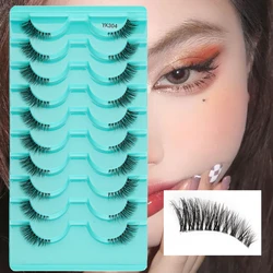 Half Eye Lashes 3/10 Pairs 3D Mink Lashes Natural/Dramatic Handmade Reusable False Eyelashes Extension Make up Tools Faux Cils