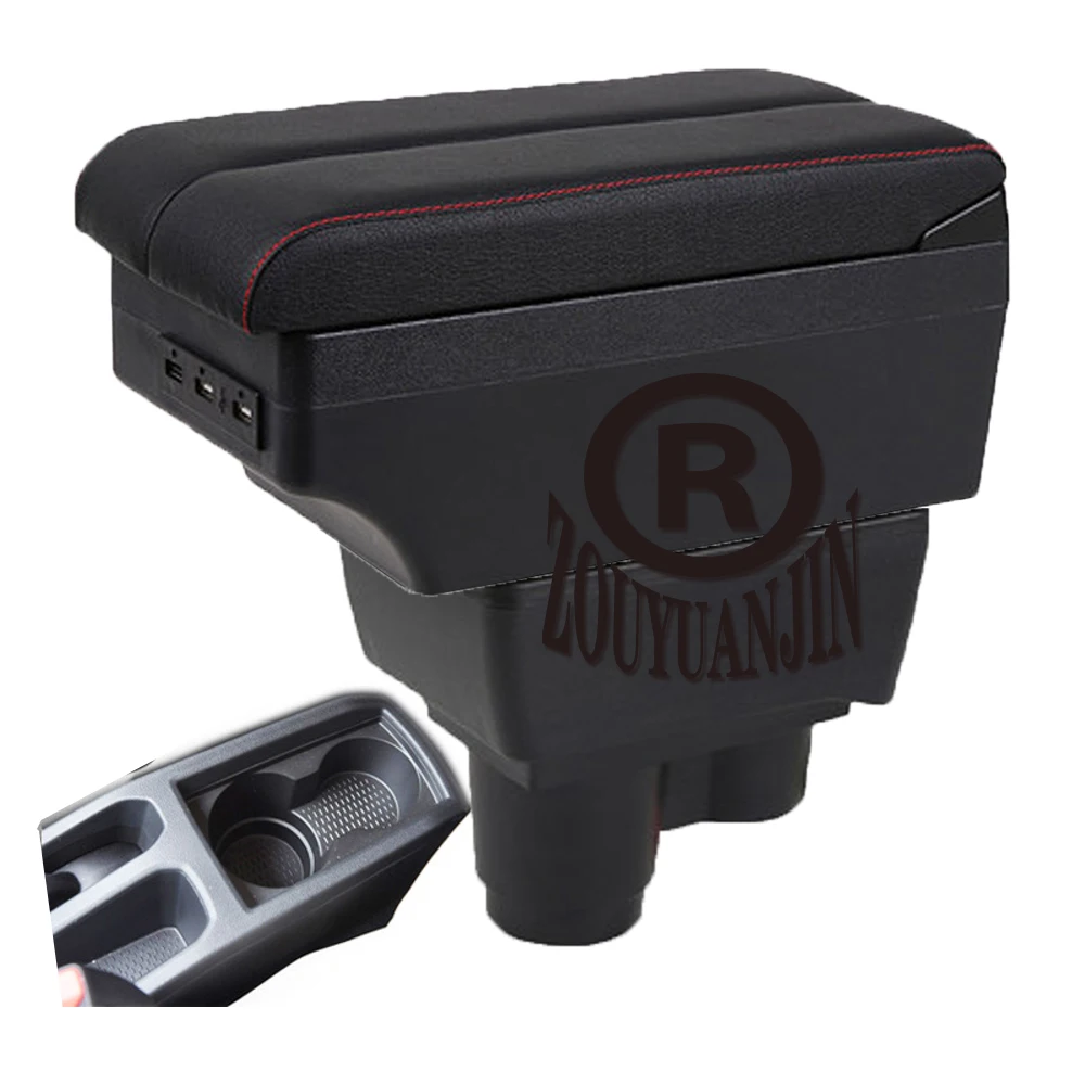 Renault Duster II 2 Armrest Box Elbow Rest Center Console Storage with Phone Charging USB Interface Cup Holder