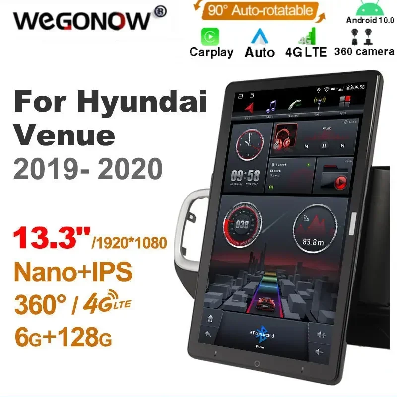 

TS10 Android10.0 Ownice Автомобильный радиоприемник для Hyundai Venue 2019 2020 13,3 дюйма Без поддержки DVD USB Quick Charge Nano 1920*1080 360