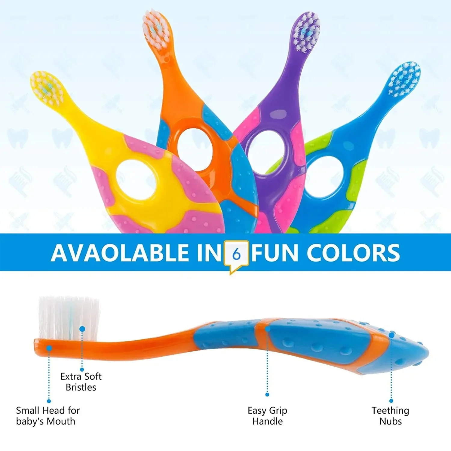 2PCS Children Kids Toothbrush With Soft Bristles BPA-Free Toddler Toothbrush Training Deciduous Teeth Toothbrush