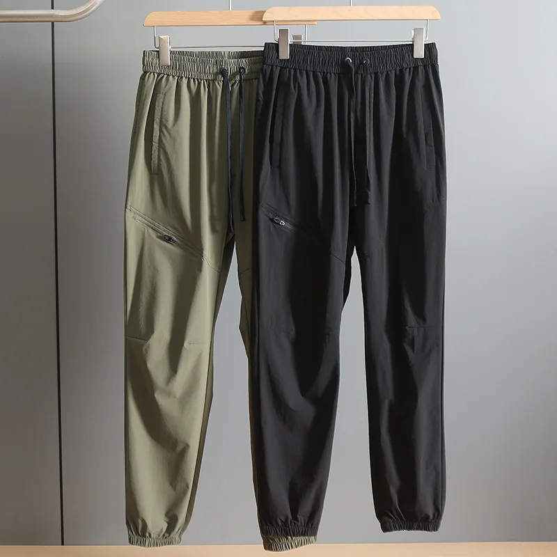 Summer New Men's Outdoor Thin Sports Breathable Elastic Waist Cuffs Casual Trousers