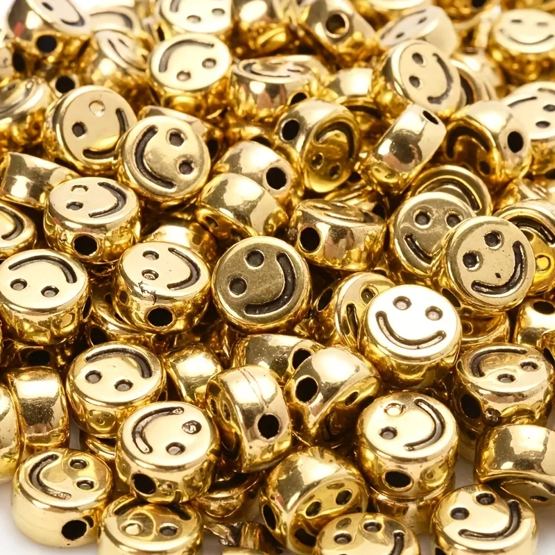 7mm Smiling Face Beads, Acrylic Beads, DIY Jewelry, Decorations, Bead Beads. Holiday Gift, Spacer Beads.