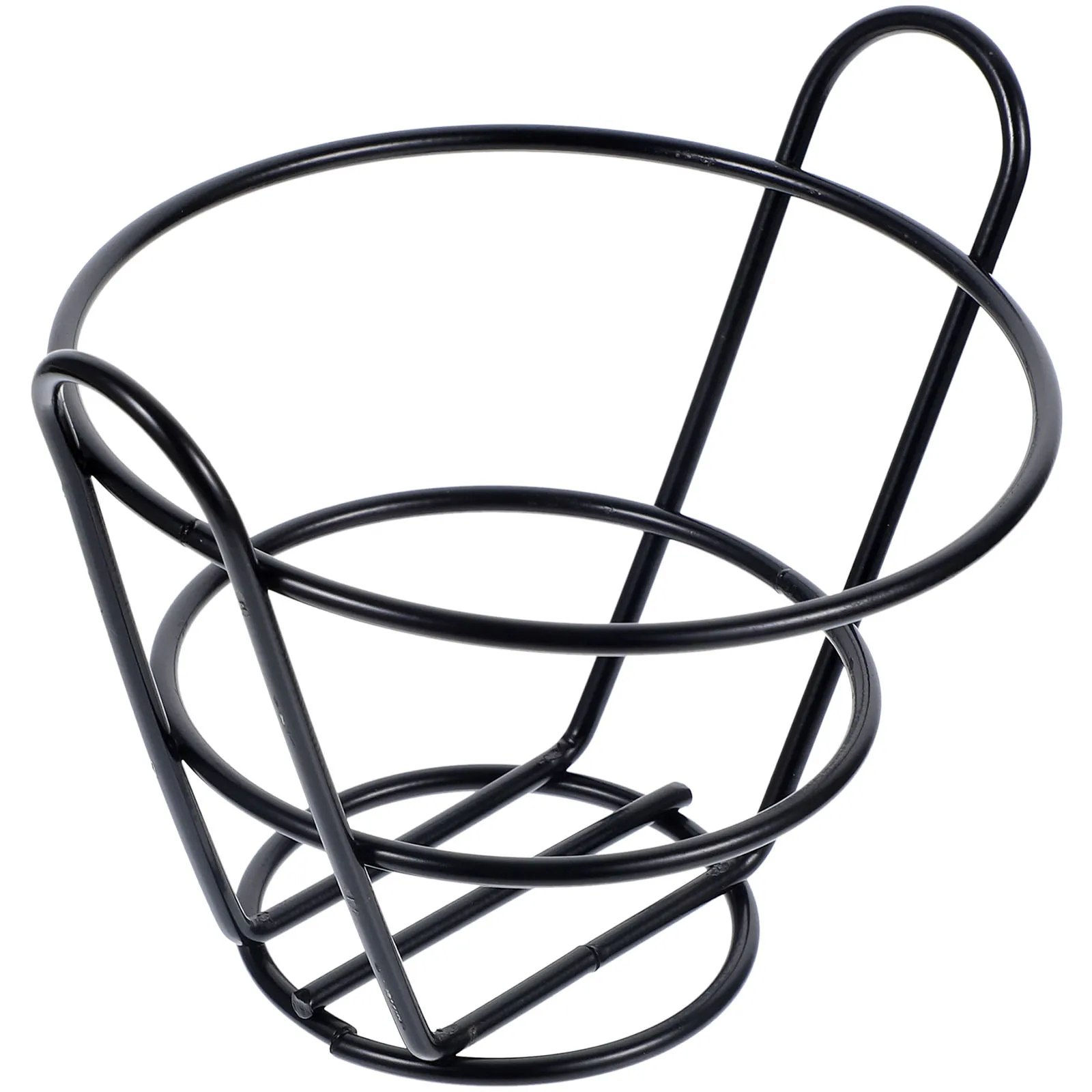 

Tapered Snack Basket Fried Chicken Holder Iron Metal Food Hollow out French Fries Container Bread Storage Household Fruit