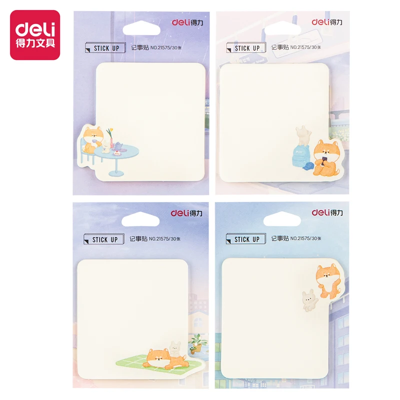 

8Pcs Deli 21575 Kawaii Shiba Inu Pad Notes Sticky Note Ahesive Memo Pads Office School Stationery