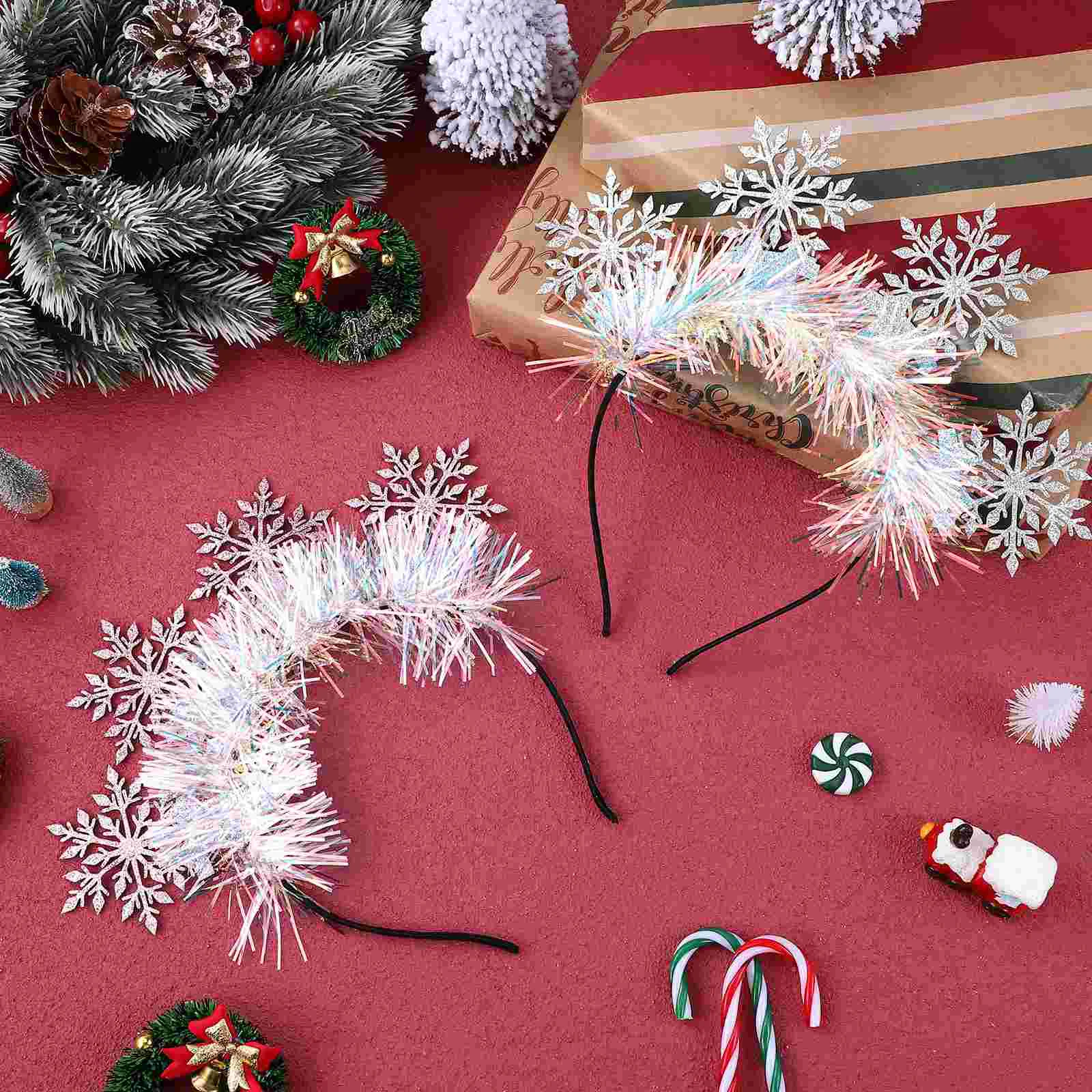 2 Pcs Christmas Decoration Glitter Hairband Festival Costume Headbands Cosplay Party Headdress Miss