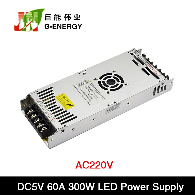 Ultra-thin Special Switching AC 220V to Output 5V 60A 300W Genergy Power Supply N300V5-A For LED Display