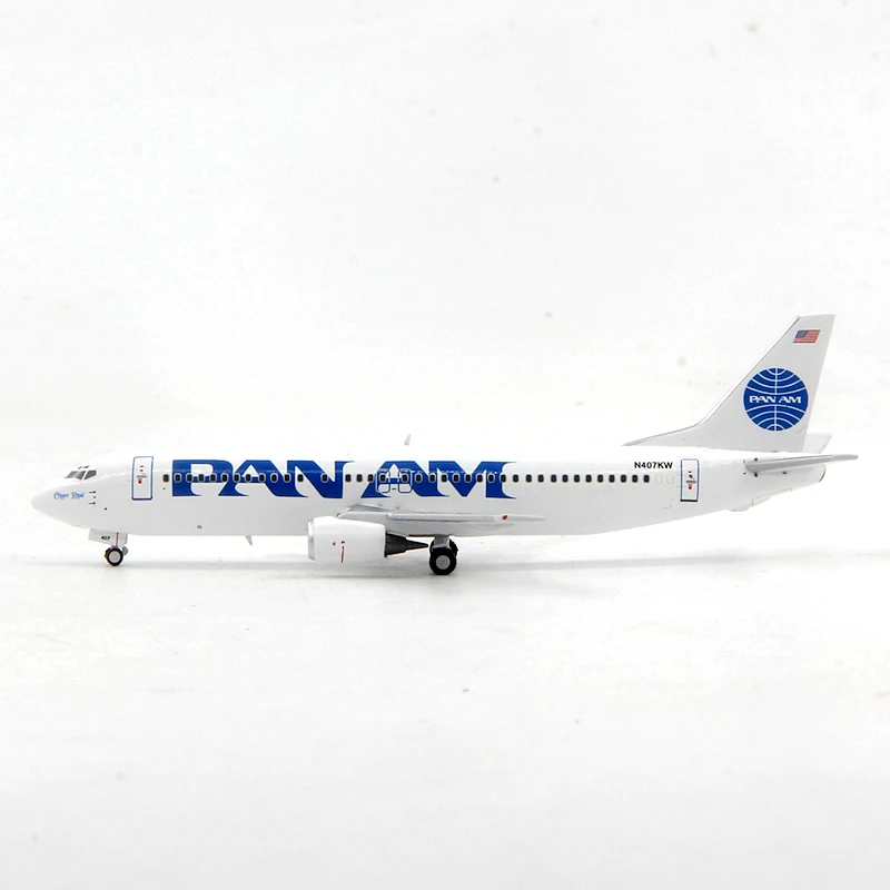 Diecast 1/400 Scale PandaModel 52308 Pan Am  B737-400 N407KW Alloy Aircraft Model Collectible Toy Gift