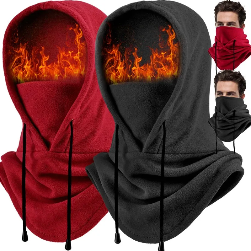 Winter Thermal Fleece Balaclava Scarf Ski Face Mask Neck Warmer Snood Hood Hat Windproof Cold Warm Riding Cap Sports Outdoor