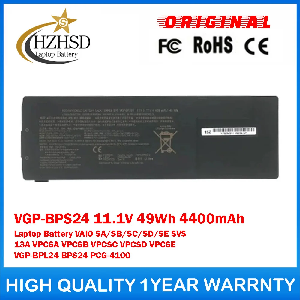 VGP-BPS24 11.1V 49Wh Genuine Original Laptop Battery For Sony VAIO SA/SB/SC/SD/SE VPCSA VPCSB VPCSC VPCSD VPCSE VGP-BPL24 BPS24