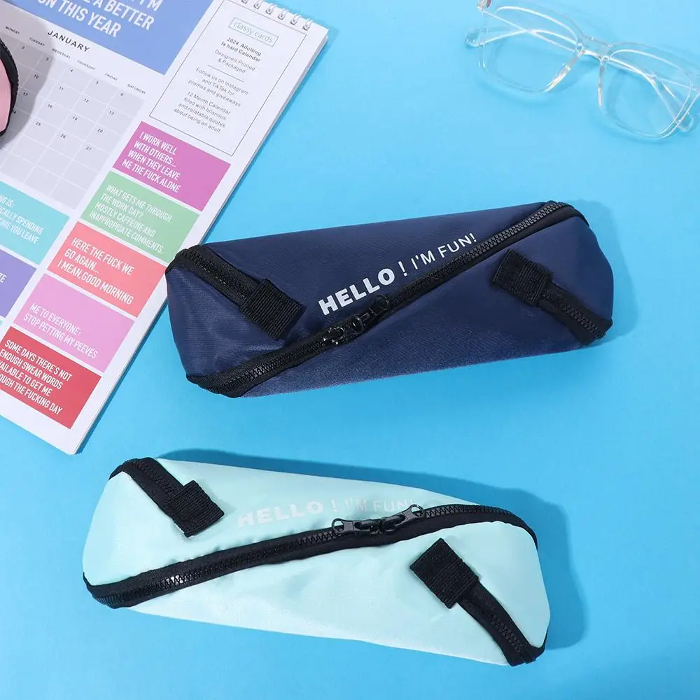 

Ins Canvas Pencil Case Japanese Style Large Capacity Stationery Bag Simple S Design Zipper Pen Bag Kids Gift