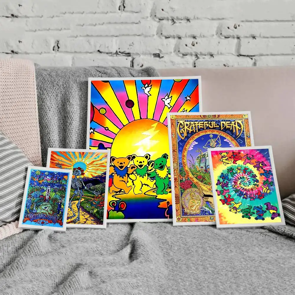 G-Grateful D-Dead Band Anime Posters Sticky Whitepaper Sticker DIY Room Bar Cafe Kawaii Room Decor