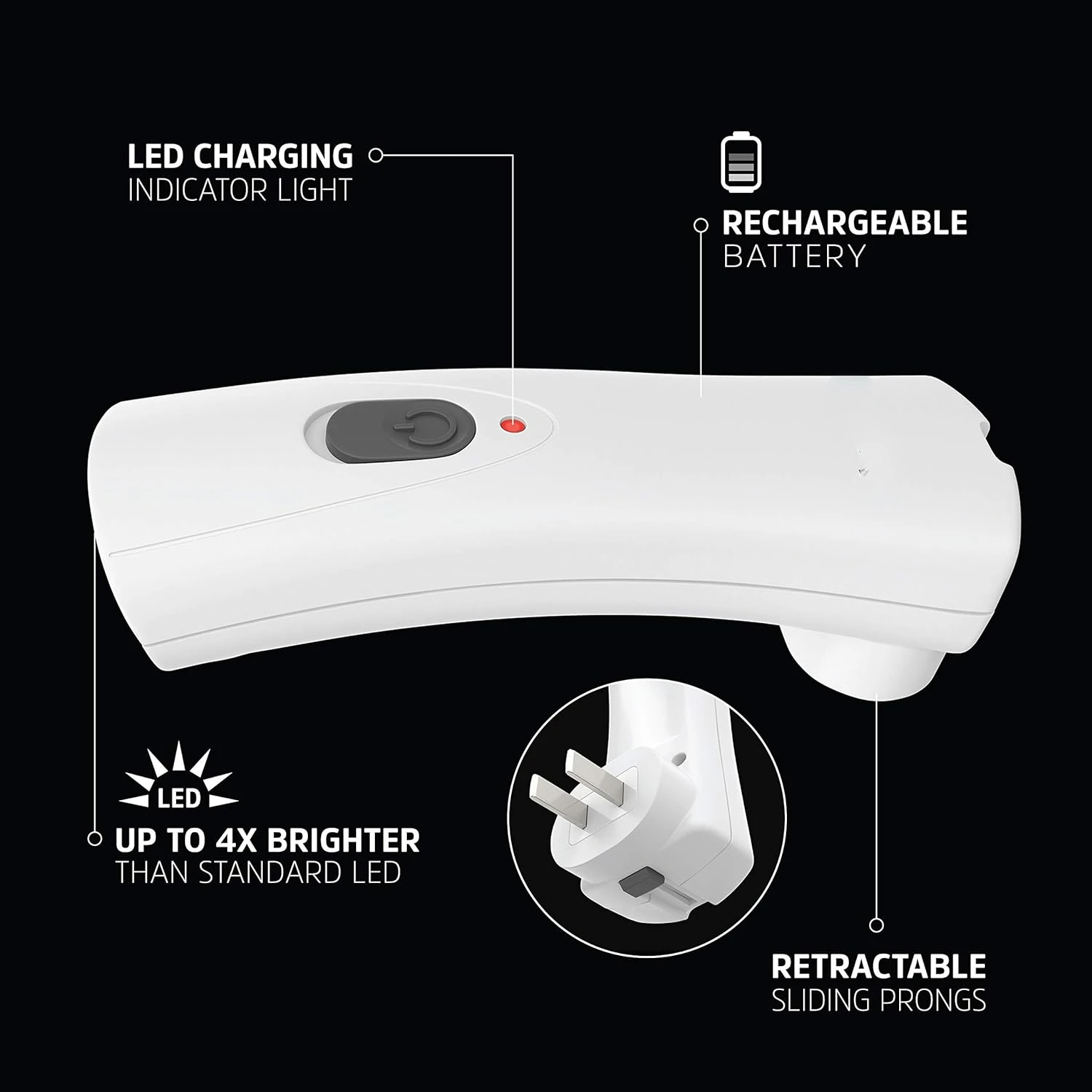 Lampe de poche LED aste enfichable, panne d'alimentation domestique, éclairage de secours, type d'insertion sûr