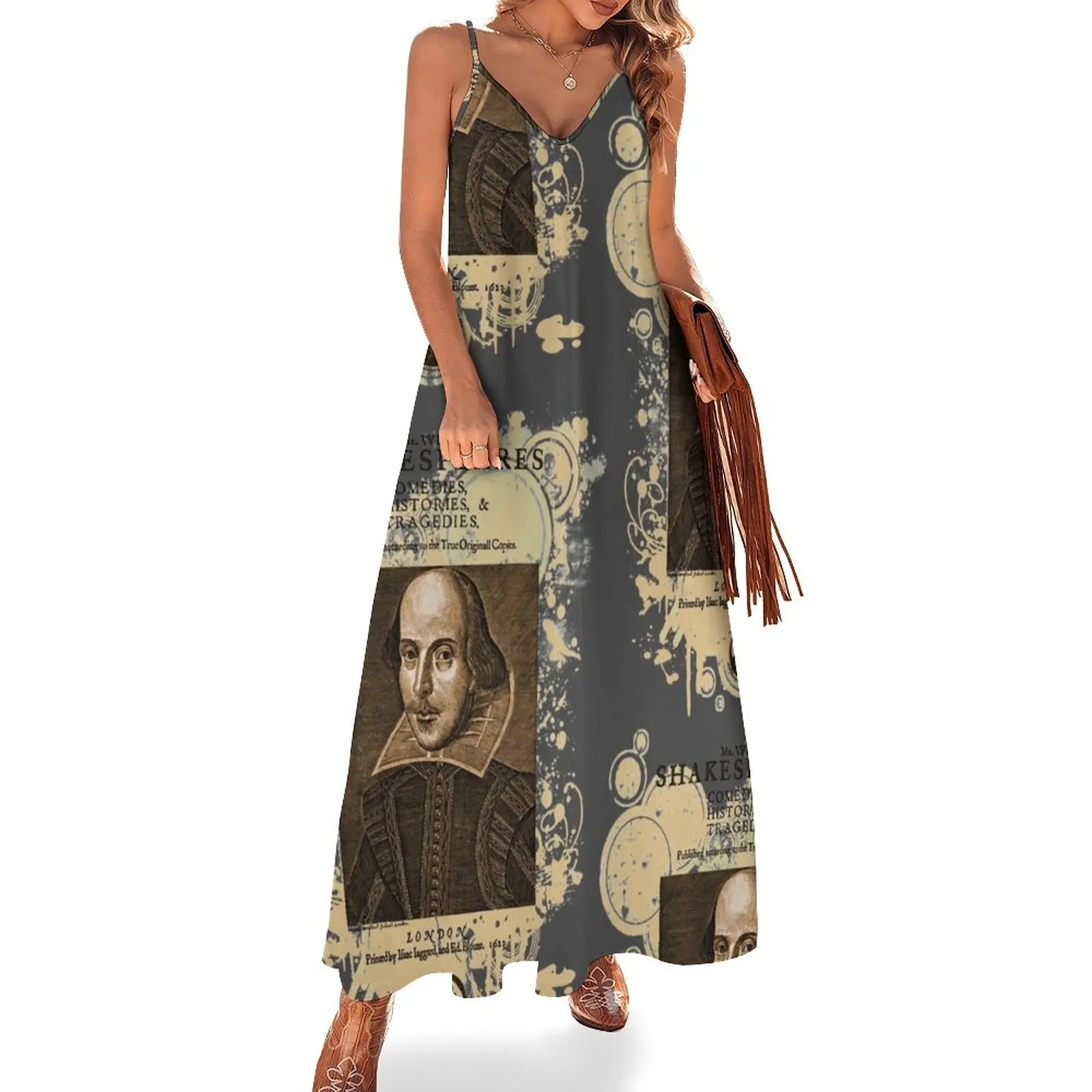 

Shakespeare First Folio Front Piece Sleeveless Dress loose summer dress women's elegant loose dresses prom dresses 2023