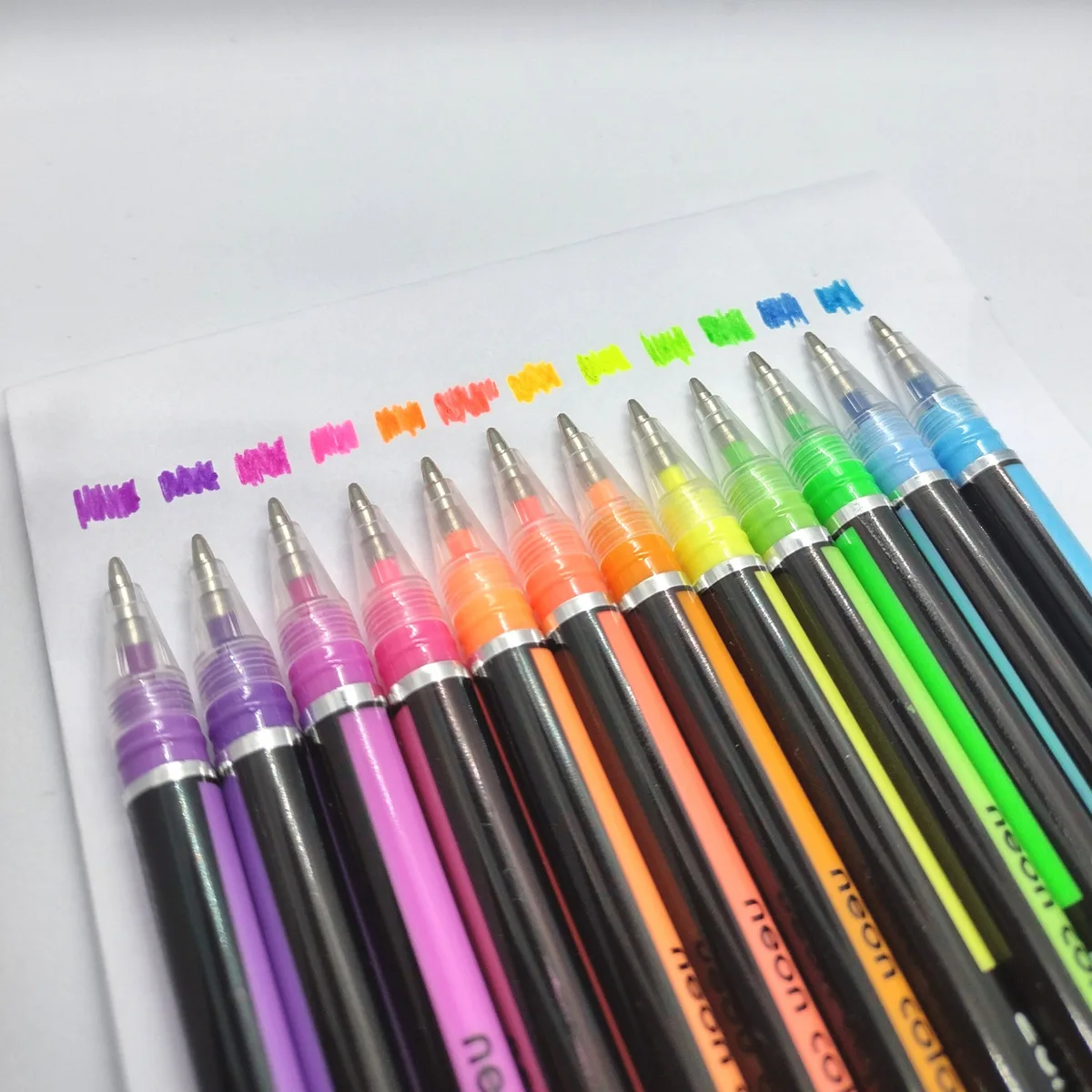 Kit 36 Colorful Glitter Neon Scented School Gel Pens