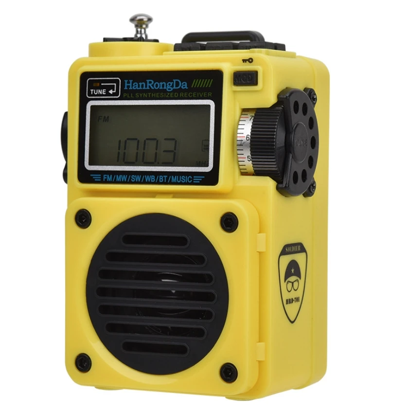 

HRD-701 radio AIR FM MW SW VHF WB Multi-band Radio Portable Bluetooth Speakers Aviation Band Maritime Supports T-BLITZ AUX