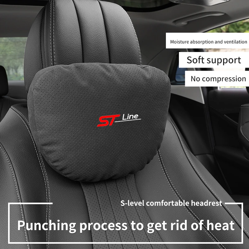 

Car Headrest Neck Support Seat Soft Neck Pillow Breathable For Ford ST Line Focus 2 Fiesta Mondeo Escape Edge Ecosport Kuga