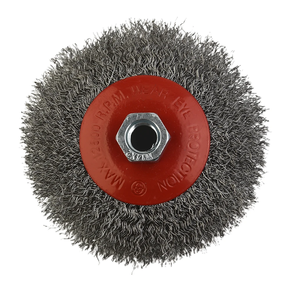 100mm for m14 Thread Rotary Stainless Steel Wire Brush Bevel Wheel Angle Grinder Curved Disc Type Black Wire Brush New