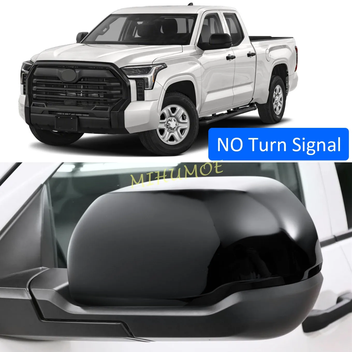 

For Toyota Tundra SR/SR5 2022 2023 2024 2025 Glossy Black Car Side Wing Rearview Mirror Covers Cap Exterior Accessories