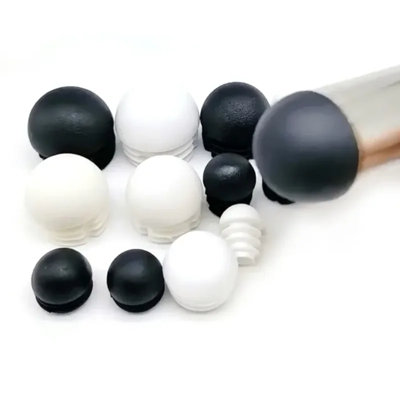 Black/white Domed Round Plastic Chair Feet Tube Pipe Inserts Plug Blanking End Caps 16/20/28/30/35/38/40/42/45/48/50mm 2/4/10pc
