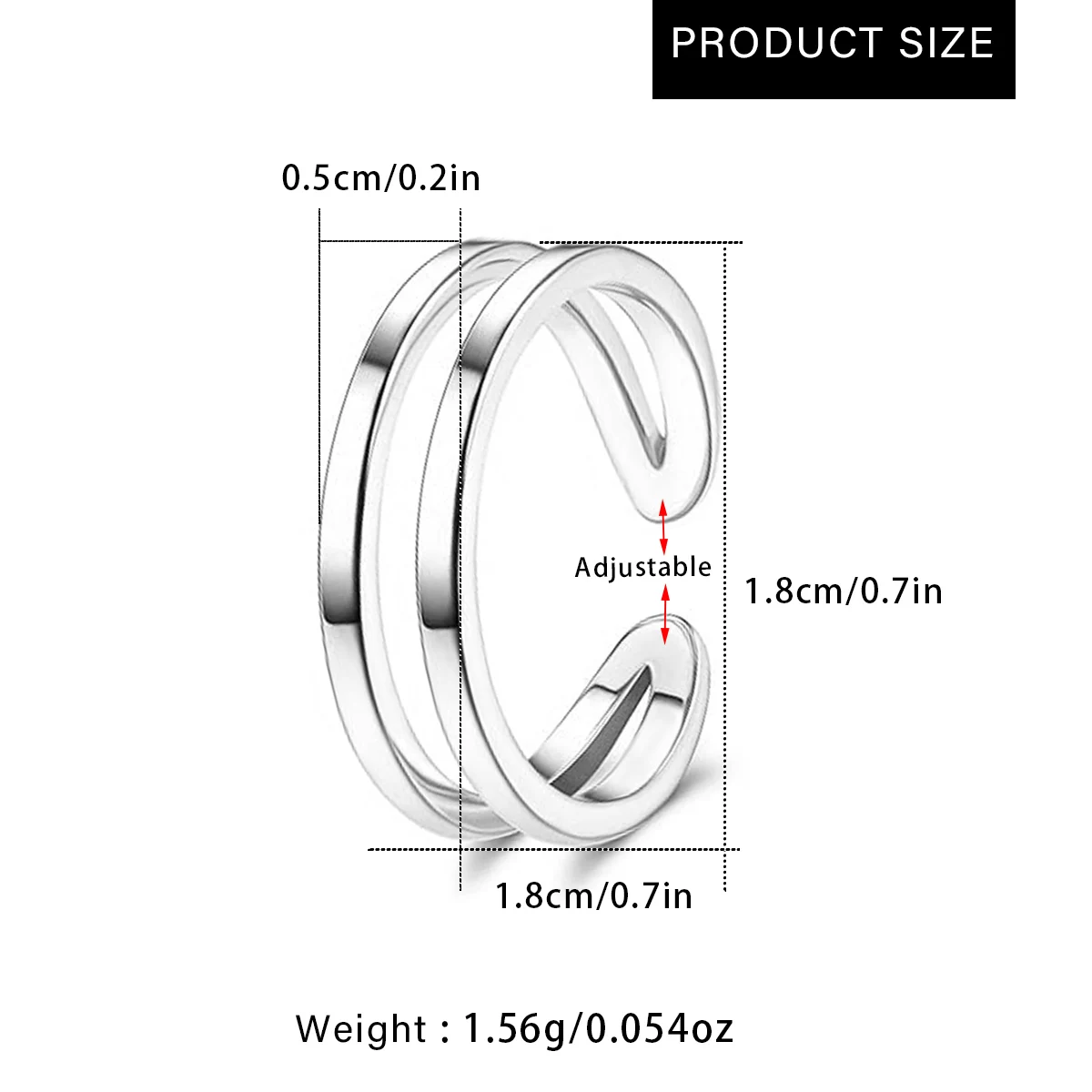 Adjustable Double Layer Toe Ring 316L Stainless Steel Minimalist Open Rings for Women Girls Beach Jewelry view 3
