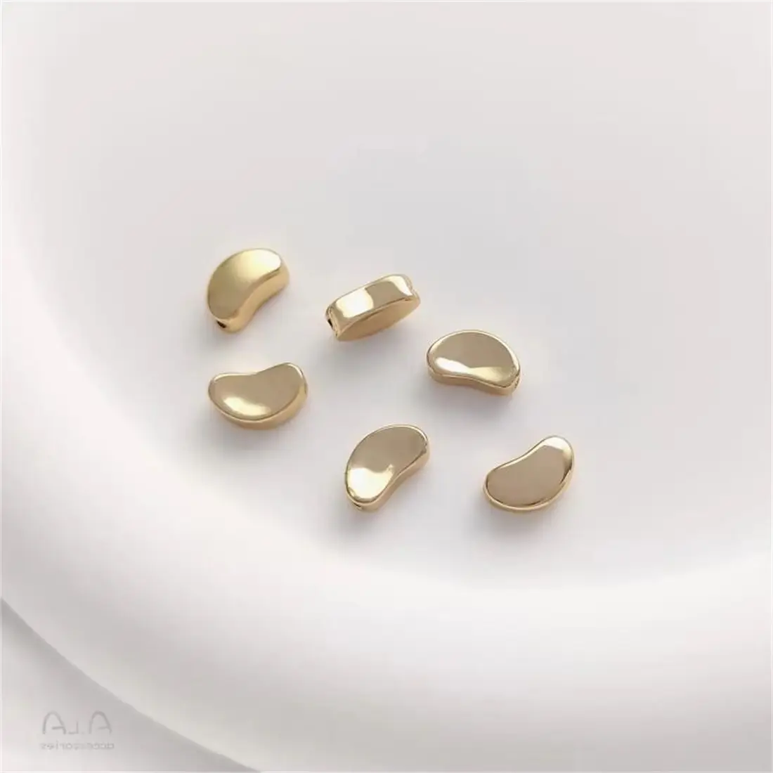 

14K Gold-Color Faceted Stone Beads, Pea Beads, Six-Pointed Star Spacers, Handmade Beaded Ear Accessories, C360