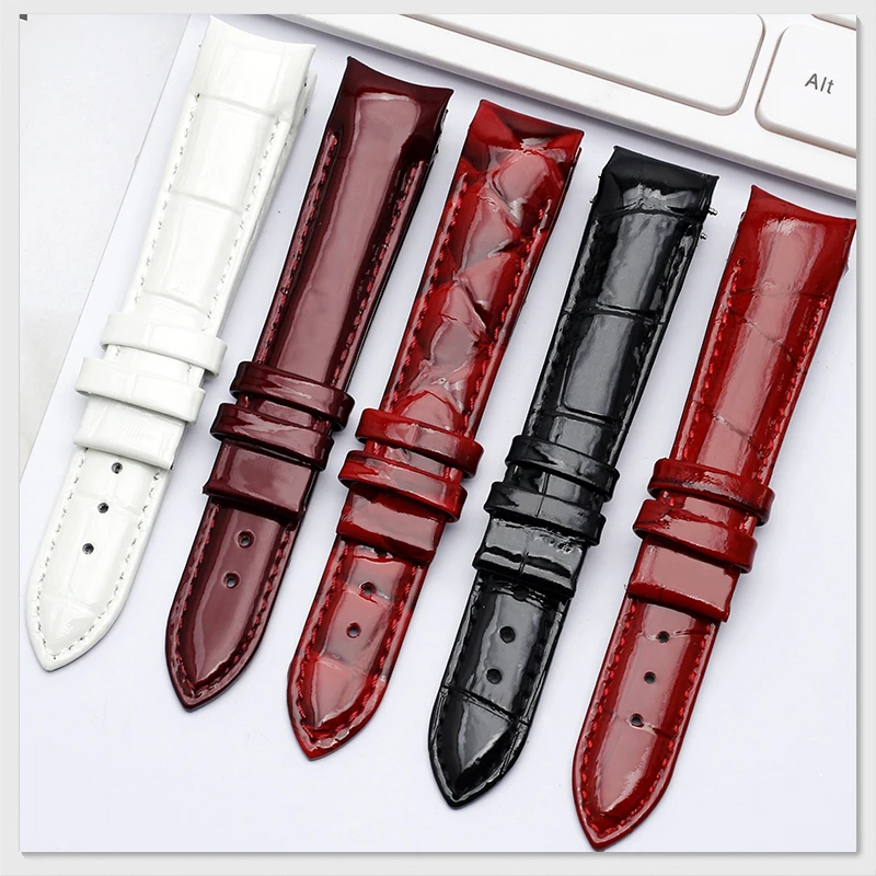 Genuine Leather Watch Strap for Tissot 1853 Couturier T035 Women T035210 T035207A Cool Picture Glossy Female WatchBand bracelet