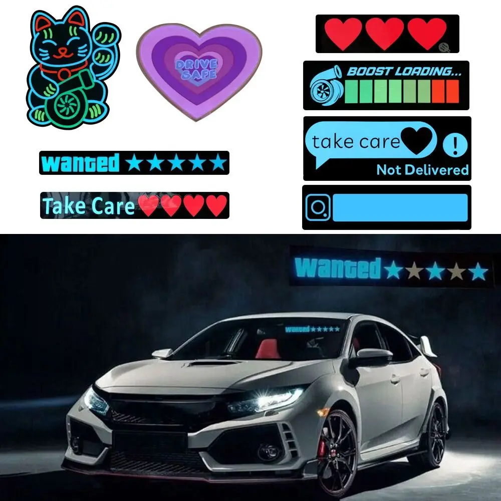 Auto/Moto Electric Car Window Windshield Sticker LED Car Sticker Car Decals Safety Signs