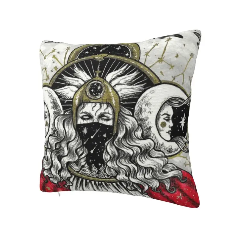 Triple Moon Goddess Pillow Home Decorative Kawaii Pentagram Pagan Wiccan Outdoor Cushions Square Pillowcase