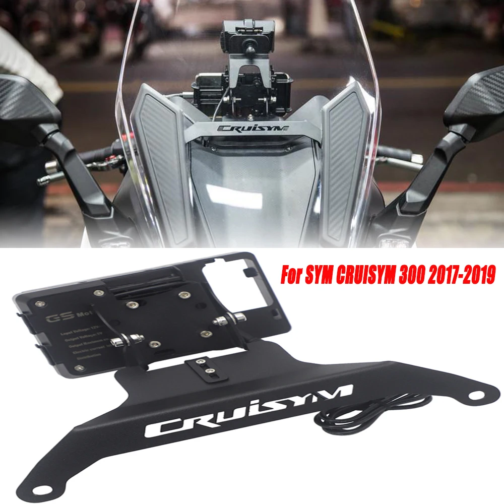 Motorcycle Bar Mobile Phone bracket GPS front Stand Holder Smartphone For SYM CRUISYM 300 2017-2019 CRUISYM300 navigation stand