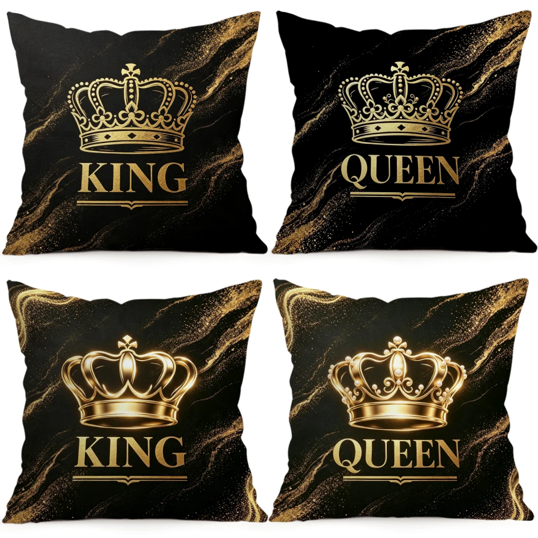 Gilded Crown Pillowcase Printed Polyester 40/45/50cm Throw Pillowcover Decorative Sofa Cushion Pillowslip Home Decor