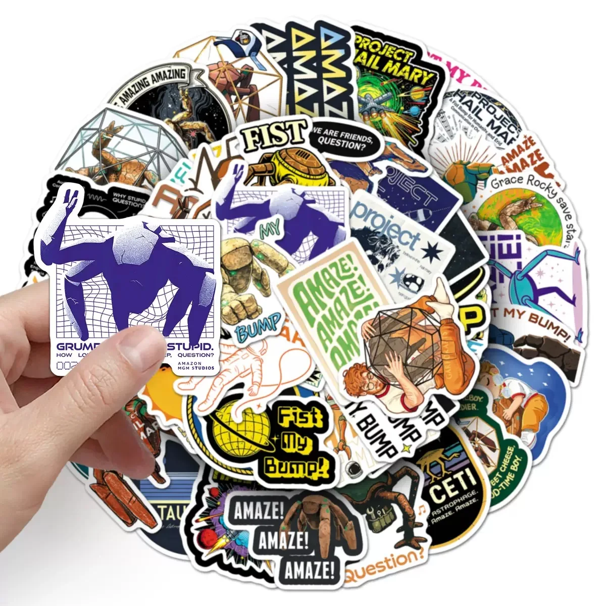 Picture 3: 50Pcs Project Hail Mary Stickers Decals For Laptop Scrapbook Luggage Guitar Helmet DIY Graffiti Aesthetic Stickers